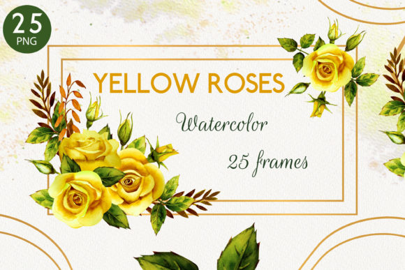 25 Geometric Frames with Watercolor Yellow: A Versatile Digital Asset for Creative Projects