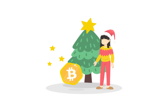 Christmas Bitcoin Celebration Decorative