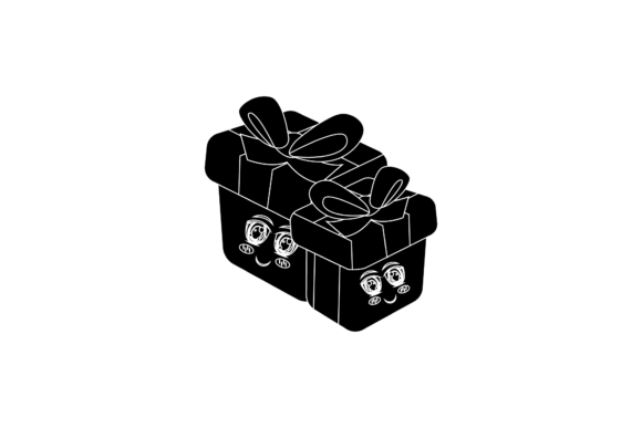 Christmas Decorative Cute Kawaii Black – A Festive Design for Every Creative Project