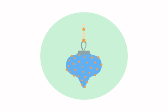 Christmas Svg Decorative Lamp Blue Design