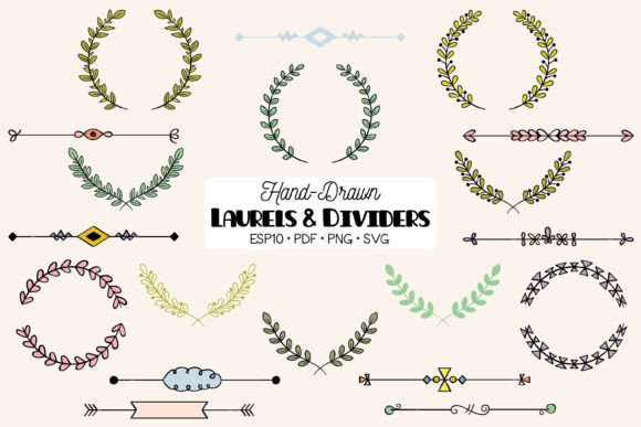 Color Laurels Divider Border, Wreath: A Versatile Tool for Creative Projects