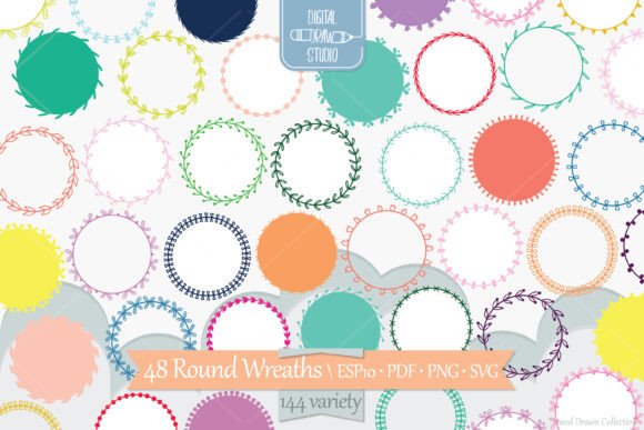 Color Wreaths Borders, Frames: Enhancing Creative Projects with Decorative Graphics