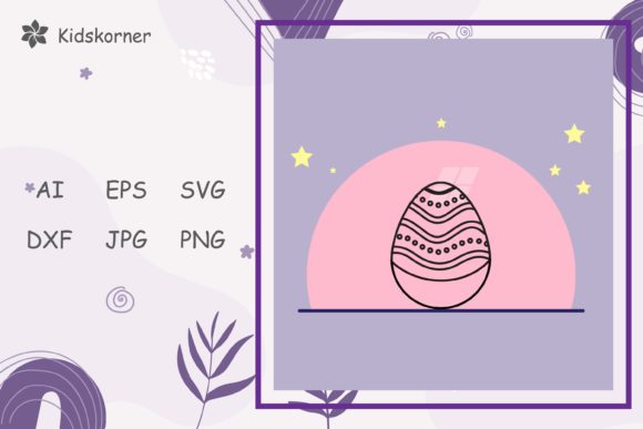Easter Sunday Line Shape Decorative
