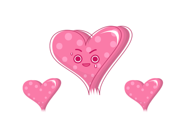 Kawaii Heart Decorative Graphic: A Versatile Design for Creative Projects