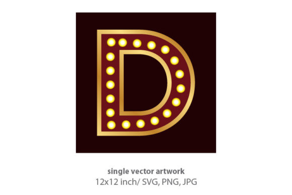 Lights Bulbs Inside Decorative Letter D: A Versatile Design Element for Creative Projects