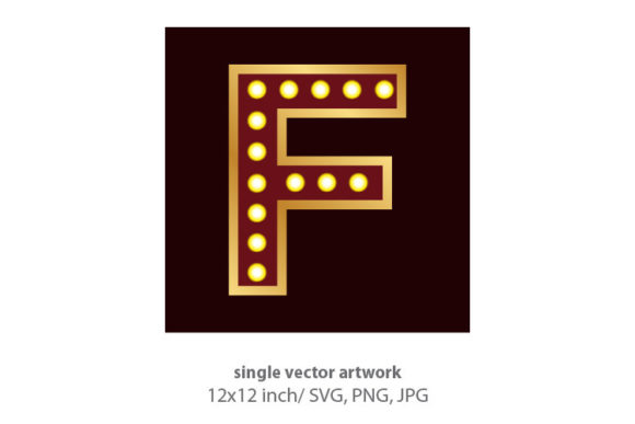 Lights Bulbs Inside Decorative Letter F: A Versatile Design Element for Creative Projects