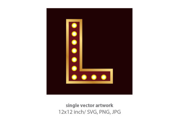 Lights Bulbs Inside Decorative Letter L: A Versatile Design Element for Creative Projects