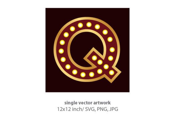 Lights Bulbs Inside Decorative Letter Q: A Versatile Design Element for Creative Projects