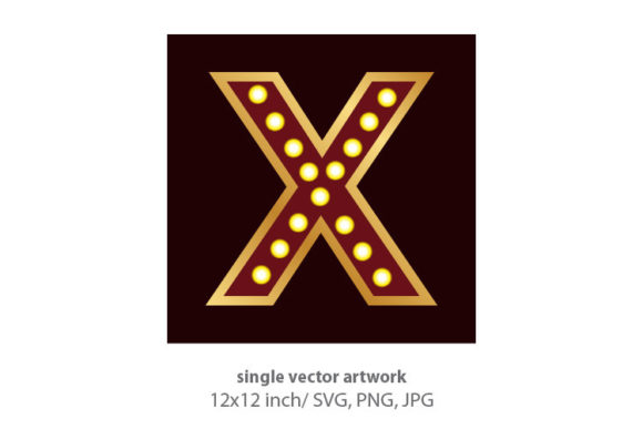 Lights Bulbs Inside Decorative Letter X: A Versatile Design Element for Creative Projects