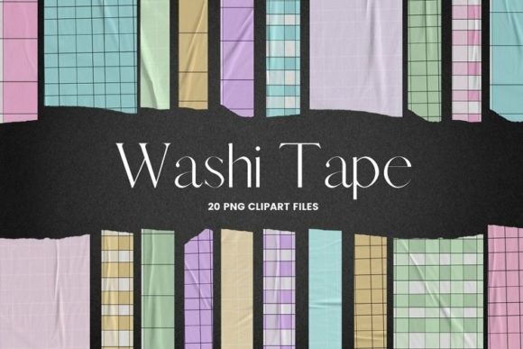Lined Pastel Paper Washi Tape Clipart: A Versatile Design Resource for Creative Projects