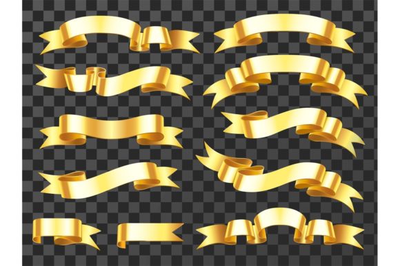 Realistic Gold Banner Set: A Versatile Design Asset for Creative Projects