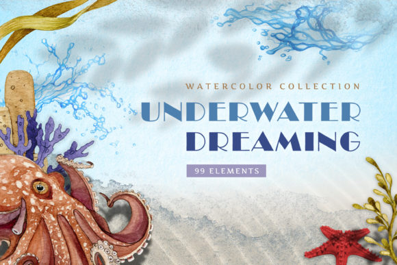 Underwater Dreaming - Watercolor Set: A Unique Collection for Creative Designers