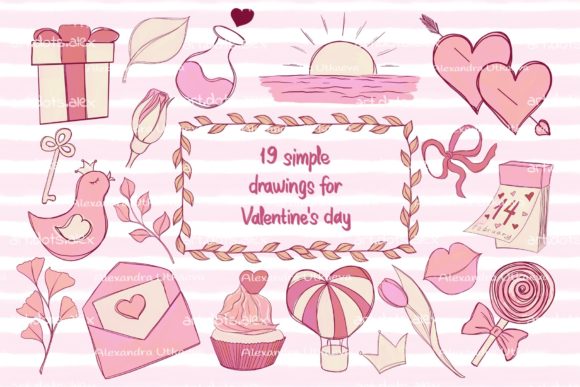 Valentine’s Day Doodle Illustrations Set: A Creative Resource for Modern Designers and Entrepreneurs