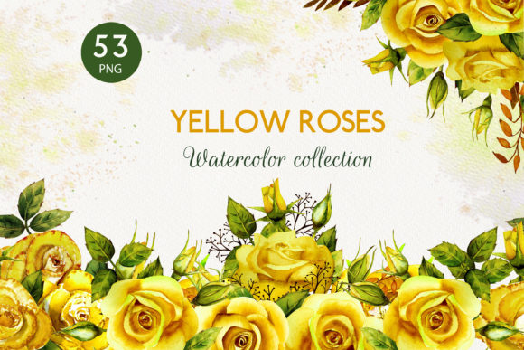 Yellow Roses Watercolor Collection
